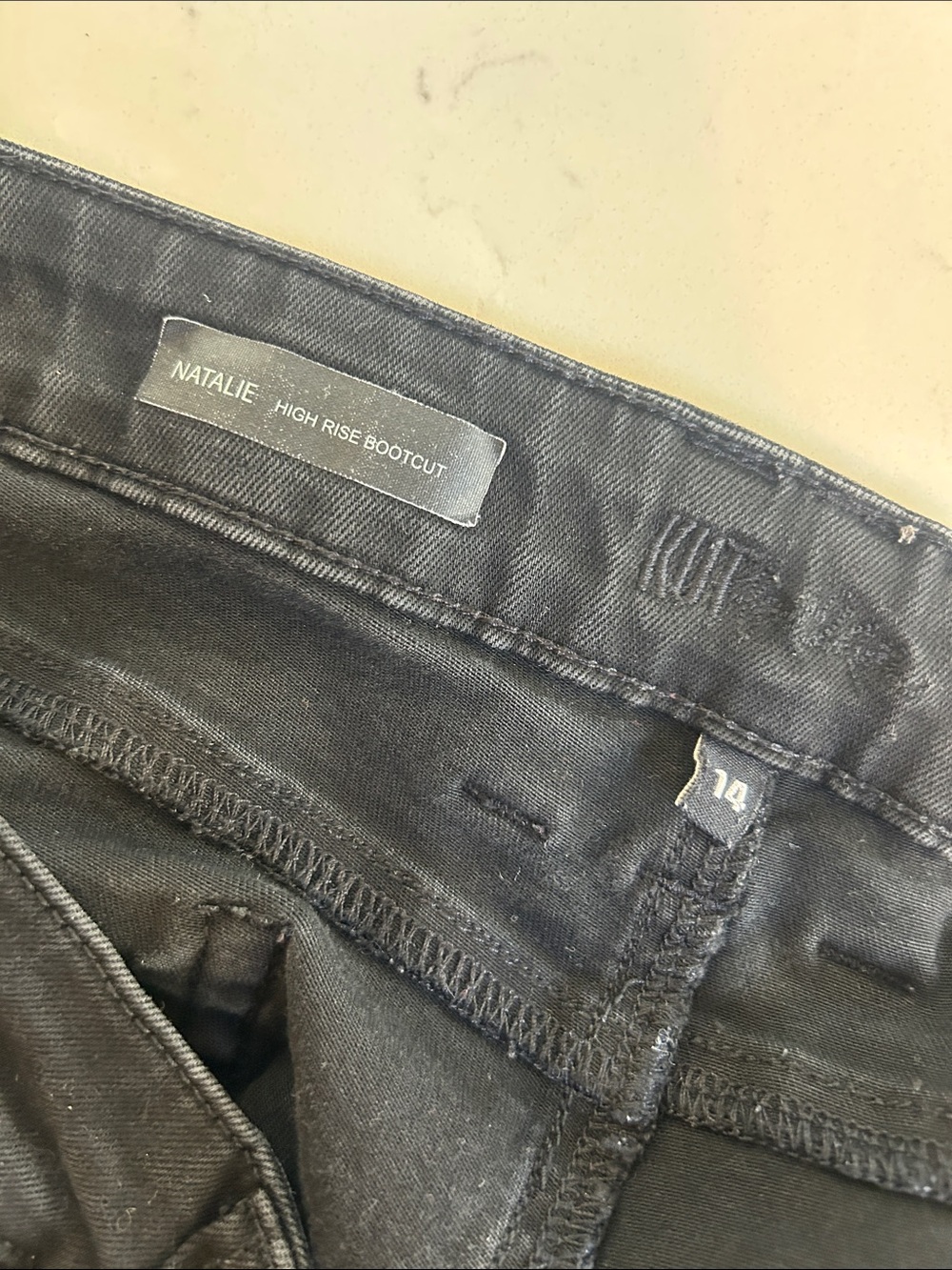 KUT From The Kloth Natalie Fab AB High Rise Bootcut Jeans Black Size 14 - Picture 10 of 13